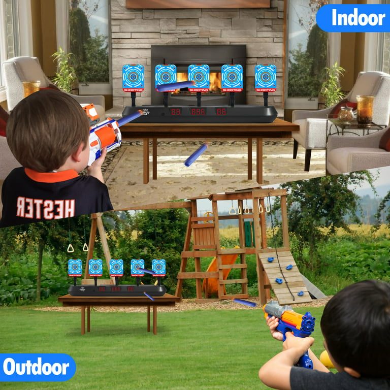  Lehoo Castle Electronic Shooting Targets, Digital Target for  Nerf Guns with Auto-Reset, Scoring Shooting Games Includes Kids Tactical  Vest, 60 Bullets, Glasses, Gift Toy for Kids Boys Girls : Toys 