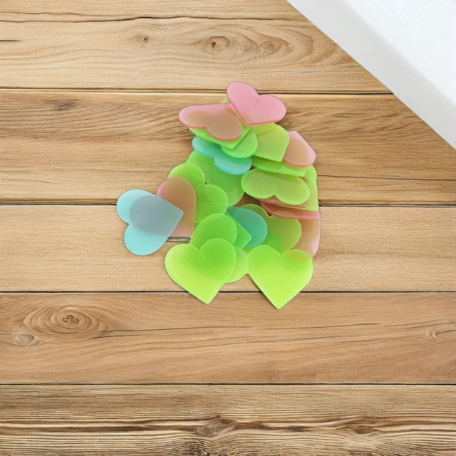 PTOOTP 200Pcs Luminous Stereo Wall Stickers Fluorescent Heart Shape Indoor Decoration Plastic