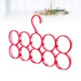 thumbnail image 3 of Miangastore 10 Rings Plastic Coat Hanger Multifunctional Circle Shape Scarf Belt Tie Display Slots Holder Hole Design Bathrobe Organizer (Red), 3 of 8