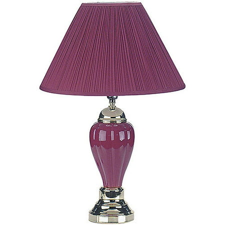 ORE International 27" Ceramic Table Lamp, Burgundy