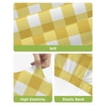 thumbnail image 4 of Yellow Gradient Bar Stool Covers Set of 2, Farm Plaid Buffalo Checkered Gingham Stretch Washable Bar Chair Covers with Backs, Removable Pub Counter Height Chair Cover for Kitchen Dining Room Cafe, 4 of 7