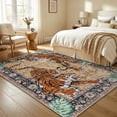 thumbnail image 3 of MJIAexp 5'x7' Tiger Area Rugs,Washable Rugs for Living Room, Soft Vintage Bedroom Rug, Botanical Non Slip Ultra Thin Floor Carpet for Dining Room Home Office, 3 of 8