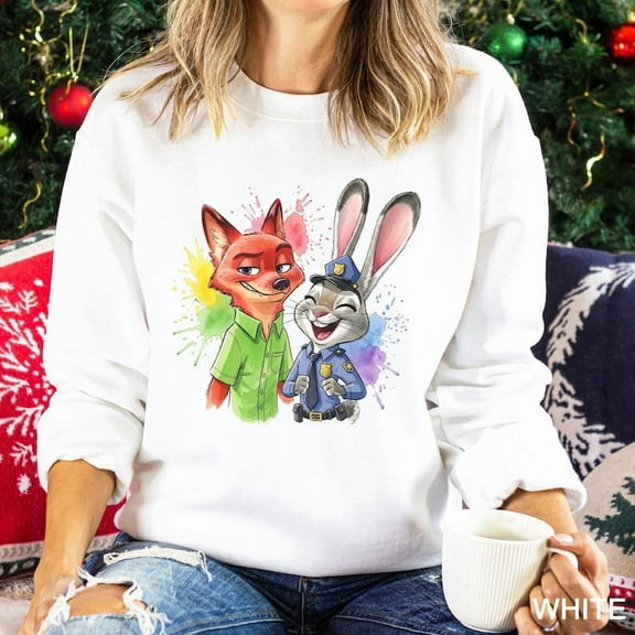 Zootopia 2025 Sweatshirt, Nick Wilde Sweatshirt, Judy Hopps Sweatshirt - Sizes S-5XL ,Art Print JSC