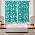 thumbnail image 2 of Ambesonne Llama Kitchen Curtains, Mexican Camels Cactus Plants, 55"x45", Turquoise White and Magenta, 2 of 3