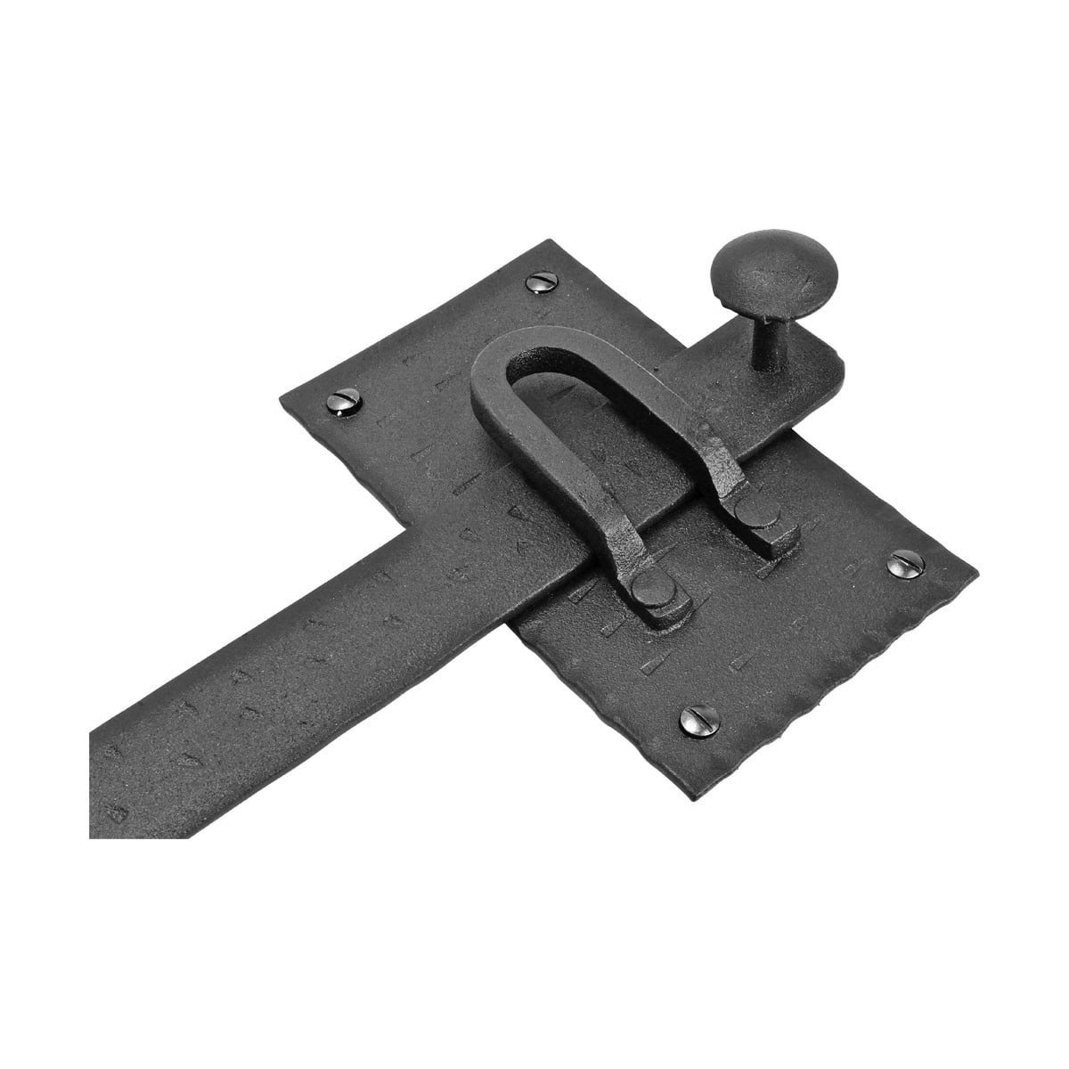 Renovators Supply Manufacturing Black Wrought Iron Gate Flip Latch 12" Large Antique Two Sided Flip Locks Rust Resistant Powder Coated Barn Door and Fence Gate Latches with Hardware Pack of 3