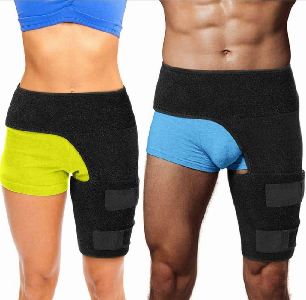 Aptoco Adjustable Hip Brace Thigh Compression Sleeve for Sciatica Nerve Pain Relief Groin Wrap Brace Fits for Women Men Both Legs