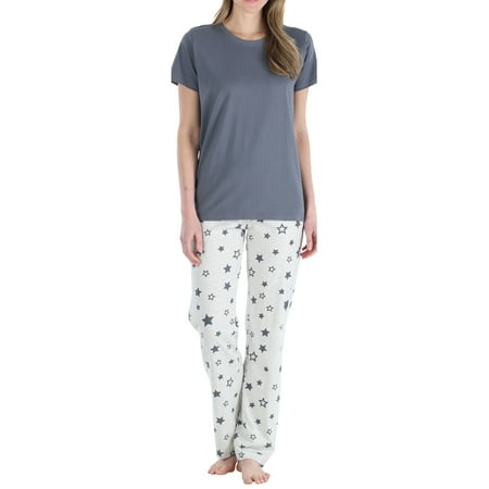 

Frankie & Johnny Women and Women s Plus Short Sleeve Pj Set 2-Piece Female Pant Set