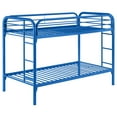 thumbnail image 3 of Celeste Blue Metal Twin Over Twin Bunk Bed with Rung Ladder, Modern Bedroom Furniture, Durable Steel Frame, Full Guardrails, 78.5"W x 42"D x 59"H, 3 of 11