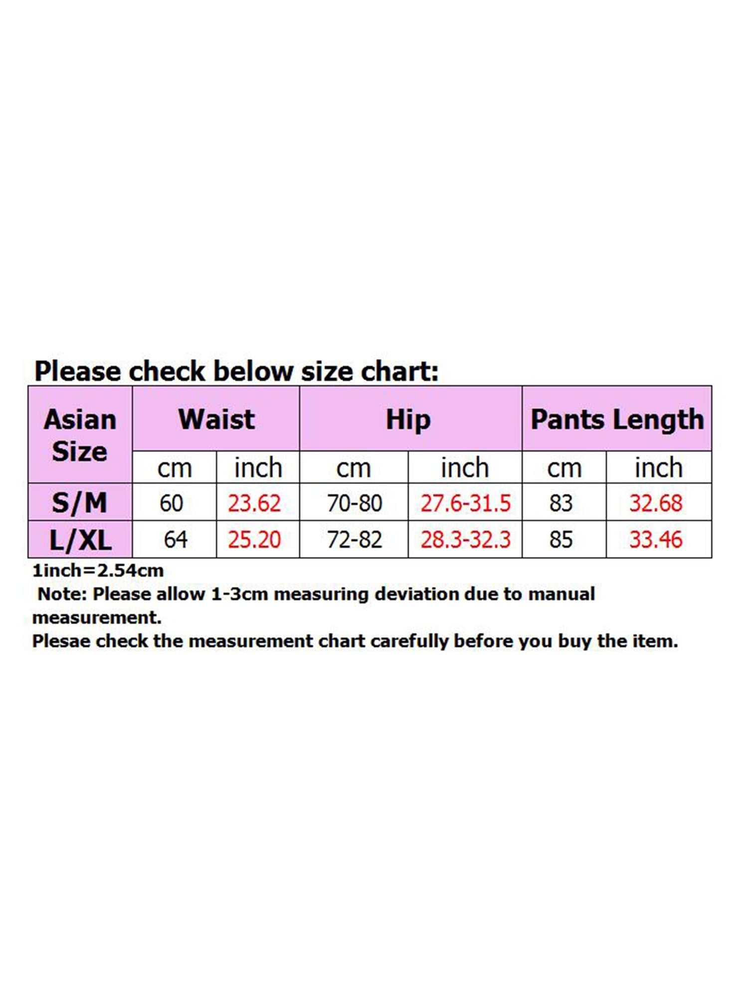Zumba Pants Size Chart