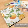 thumbnail image 4 of FORMRS 3 Ring Photo Album 4"x6" Self Adhesive Large Capacity PU Leather Cover, Floral Watercolor Oranges, 4 of 8