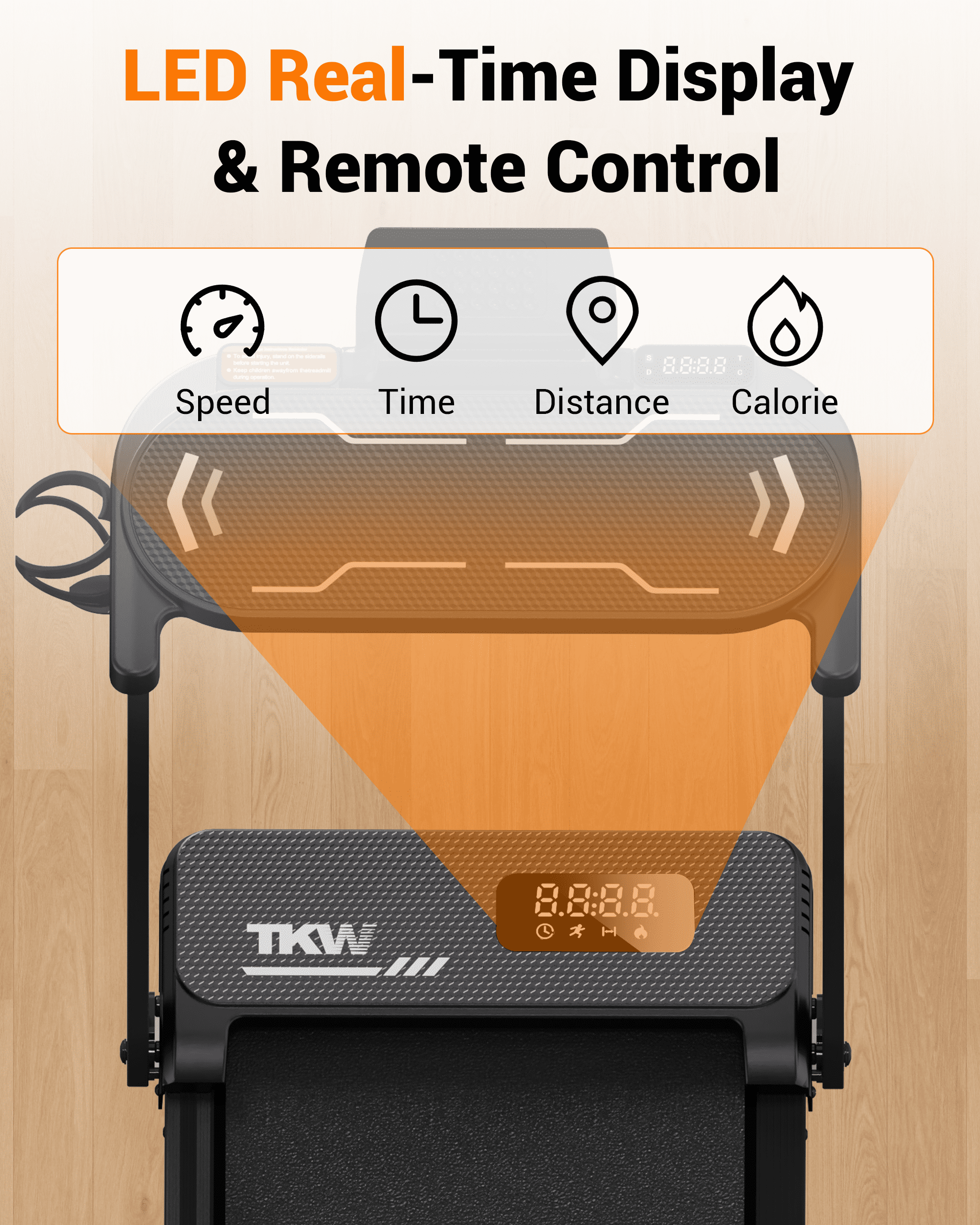 TKW Walking Pad Treadmill with Incline, 3 in 1 Under Desk Walking Pad, 2.5HP Quiet Motor, 200lbs Capacity Portable walk pad with Handle Bar for Home Office, walkingpad treadmill, Black
