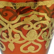 GlassOfVenice Set of Two Murano Glass Wine Glasses 24K Gold Leaf - Red