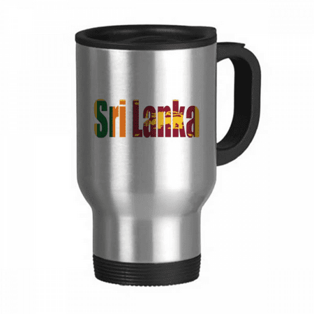

Srilanka Country Flag Name Travel Mug Flip Lid Stainless Steel Cup Car Tumbler Thermos