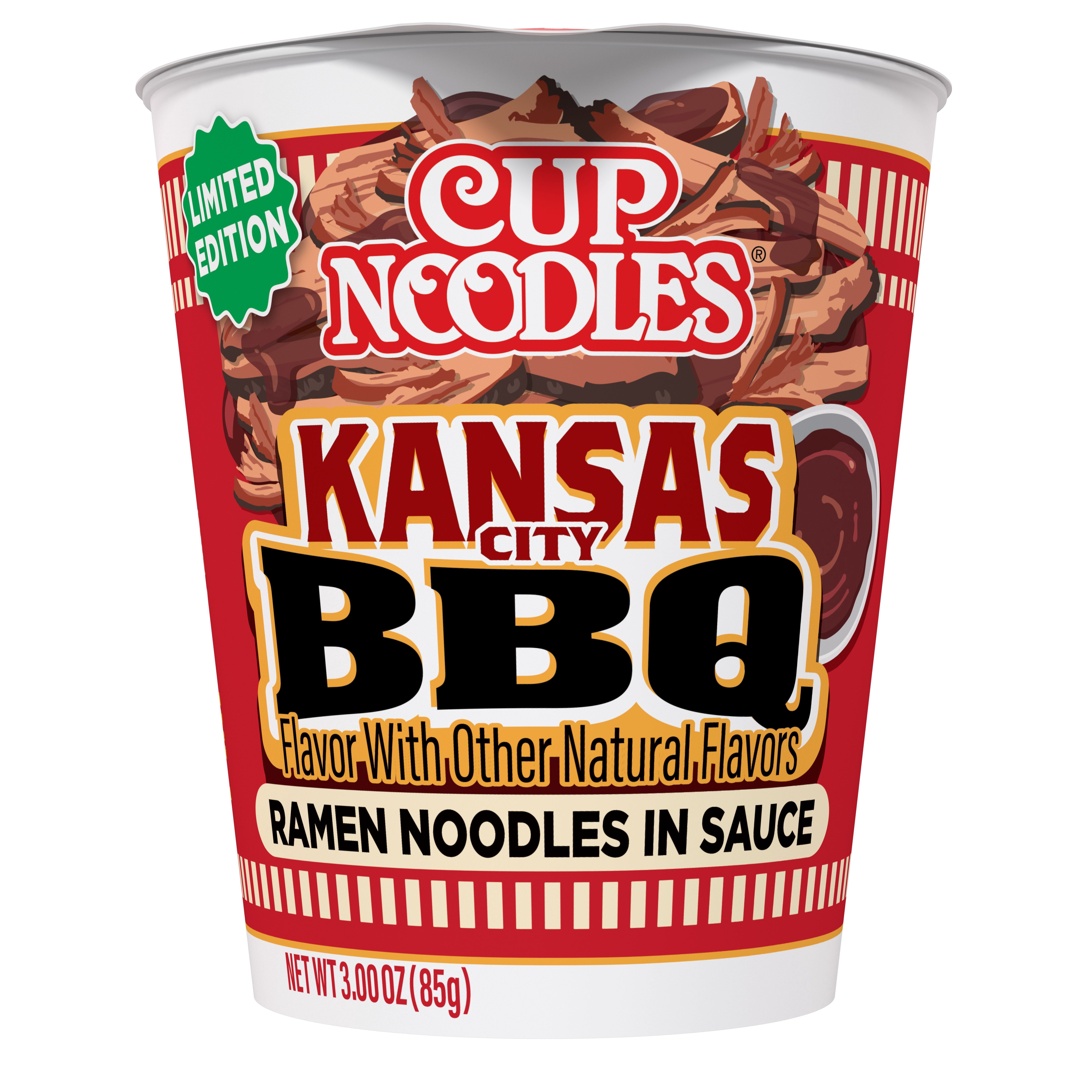 Nissin Cup Noodles Kansas City BBQ Flavor, 3.0 oz Cup, Limited