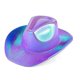 thumbnail image 3 of Sombrero de vaquero colorido fluorescente rosa, sombrero láser compuesto, ilusión de estilo occidental, escenario de Navidad, fiesta de Carnaval, 3 of 4
