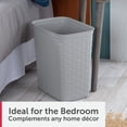 thumbnail image 5 of Sterilite Bathroom Trash Can, 3.4 Gallon Small Plastic Weave Garbage Bucket Bin with No Lid, Gray, 5 of 10