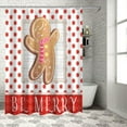 thumbnail image 5 of Christmas Shower Curtain Gingerbread Man Shower Curtains for Bathroom Decor Polka Dot Wood Grain for Christmas Decoration Bath Curtains Sets with Hooks Waterproof 36" W x 72" L, 5 of 6