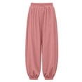 thumbnail image 5 of SROBPTY Teen Girls Pants Solid Elastic Waist Straight Leg Soft Breathable Trousers for 1-14Y, 5 of 5