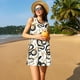 thumbnail image 3 of Balery Snake Vestidos de verano para mujer con estampado: vestido holgado sin mangas, vestido playero informal y cómodo para días calurosos., 3 of 7