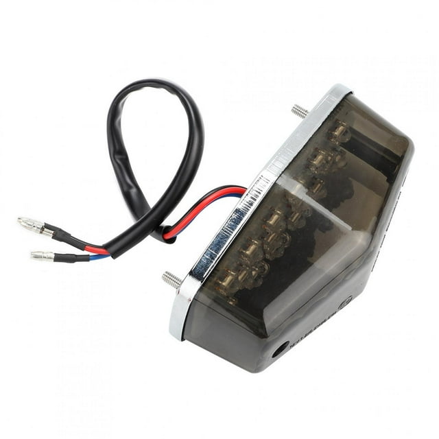 LED Taillight, Motorcycle Rear Lamp 3 Wire LED+ABS Replacement For For Motorbike Red Lens,Smoky Lens
