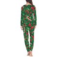 thumbnail image 4 of Renewold 2 Pieces Christmas Pajama Family Matching Set Xmas Bow Pine Cones Long Sleeve Shirts with Lounge Pants Snug-Fit Nightwear Outfits for Women Plus Size 2XL, 4 of 5