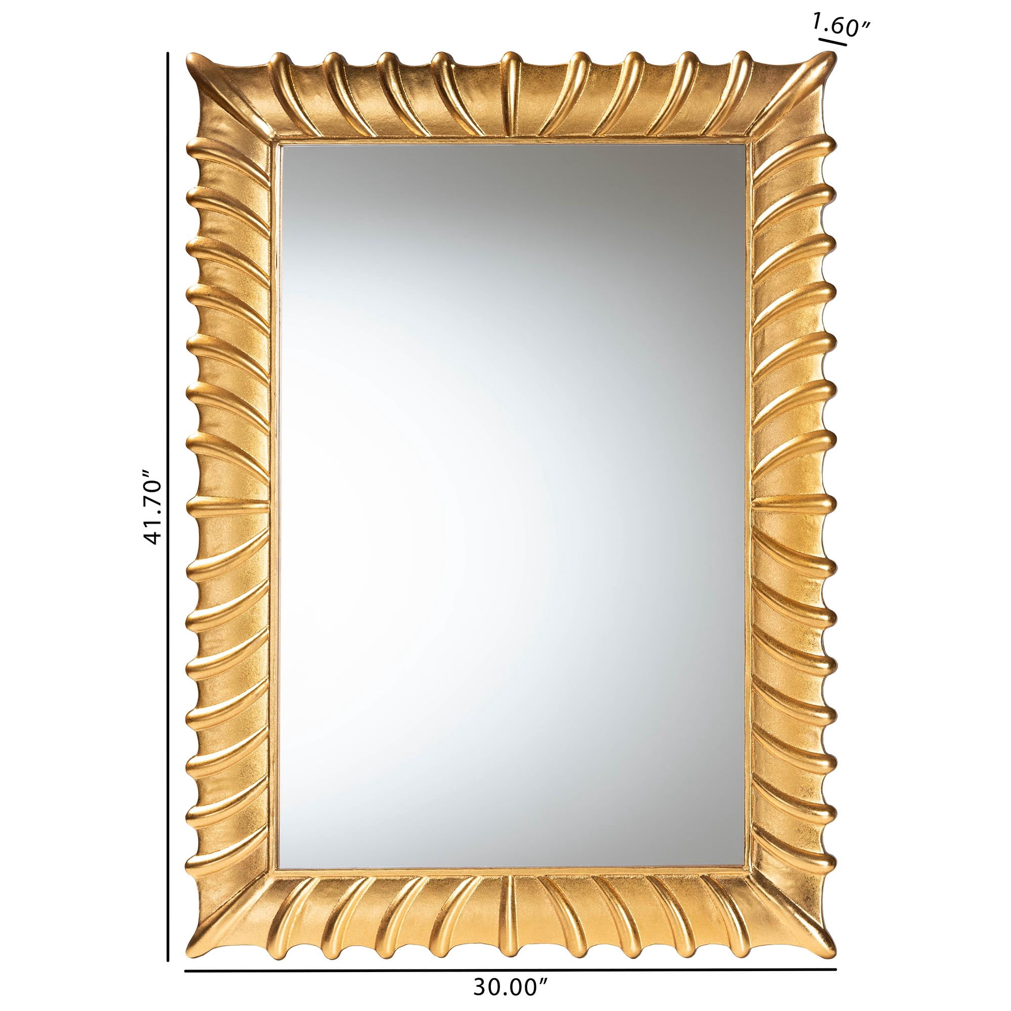 Baxton Studio Ygritte Vintage Mirror, Antique Goldleaf