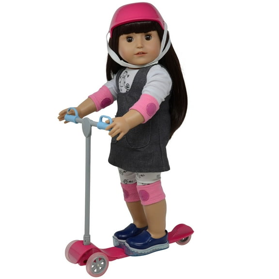 The New York Doll Collection 18" Doll Scooter & Helmet Set -18in Dolls Bike Accessories