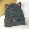 thumbnail image 5 of Cute Cat Ears Hats for Women Winter Knitted Beanie Hat for Outdoor Snow Ski Skull Cap, 5 of 6