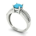 thumbnail image 2 of 1.27 ct Round Cut Simulated Turquoise Solitaire with Simulated Diamond Accents 14K White Gold Womens Engagement Ring, 2 of 5