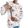 thumbnail image 2 of Edvintorg Maternity Clothes Nursing Shirts for Breastfeeding Women Winter Round Neck Long Sleeve Pullover Nursing Tops with Zipper, 2 of 5