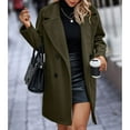 thumbnail image 1 of Women Winter Overcoat, Double Breasted Winter Coat Side Pockets Long Sleeves Pure Color  For Daily Life, 1 of 6