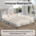 thumbnail image 6 of Frostbloom King Size Linen Upholstered Platform Bed Frame with Wingback Headboard, No Box Spring Needed, Light Gray, 6 of 8