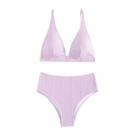 Zuesphe Womens Swimsuits Bikini High Waisted Cheeky Bikini Sets for Women White Swimwear for Women 2025 Modest Tankini Sets for Women Criss Cross Back Clearance Sales