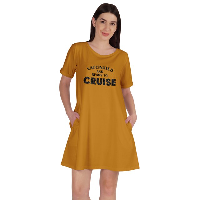 Inkmeso T-Shirt Décontracté Col Rond avec Poche, Vaciné et Prêt à Voyager