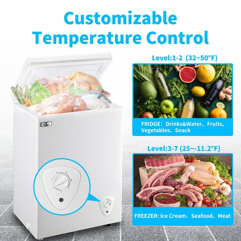 FREEZER タンブラー　Boss chaikamon WANAI 3.5 Cu.ft Chest Freezer with Top Open Door, 7 Gears
