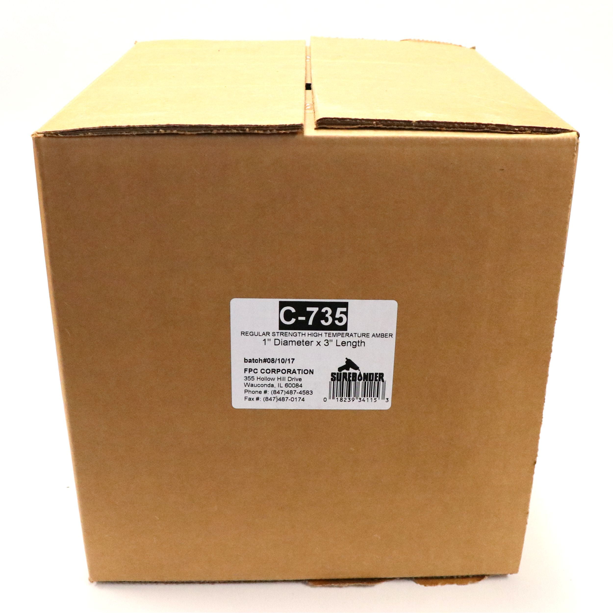 C-735 High Strength Hot Melt Glue Sticks 1" x 3" | 35 Lb Box