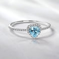 thumbnail image 2 of JeenMata Anillo de Bodas de 1 Quilate con Forma de Corazón, Topacio Azul (Piedra Natal de Diciembre) en Oro Blanco de 18 K sobre Plata, 2 of 6