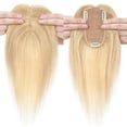 thumbnail image 3 of SEGO Clip in Hair Extensions Human Hair Toppers 100% Real Human Hair Topper Silk Base for Thinning/Loss Hair Natural Black Middle Part Hair Pieces, 3 of 9