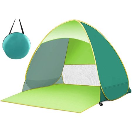 DAYMO Pop Up Beach Tent - UV 50+, Waterproof, For 2-4 People, Includes Carry Bag (Aqua Green)