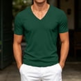thumbnail image 3 of HAOTAGS Men’s V-Neck Short Sleeve Running T-Shirt Breathable Mesh Fabric Moisture-Wicking Lightweight & Sporty Fit Tops Green Size 2XL, 3 of 10
