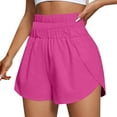 thumbnail image 2 of Athletic Shorts Women Knit Waistband Workout Running Above Knee Shorts Hot Pink S, 2 of 7