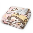 thumbnail image 2 of DouZhe Ultra-Soft Micro Fleece Lightweight Flannel Bed Blanket, Cartoon Cat Little Girl Print Cozy Warm Throw Blankets, 80"x60", 2 of 7