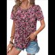 thumbnail image 2 of Blusas Informales de Negocios para Mujer, Moda de Verano, Camisetas con Mangas 3/4 con Volantes, Blusa Tipo Túnica Elegante e Informal. Rosa XL, 2 of 6