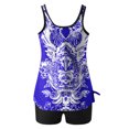 thumbnail image 4 of Nrmvnmi Tankini Swimsuits for Women 2 Piece Bathing Suits Floral Prints Round Neck Swim Tank Top with Boy Shorts Modest Swimwear Mothers Day Gifts, 4 of 6