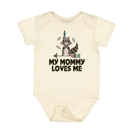 

Inktastic Mommy Loves Me Raccoon Gift Baby Boy or Baby Girl Bodysuit
