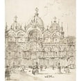 thumbnail image 3 of Francesco Guardi 12x14 Black Modern Framed Museum Art Print Titled - View of Piazza with Basilica of San Marco (1712-93), 3 of 5
