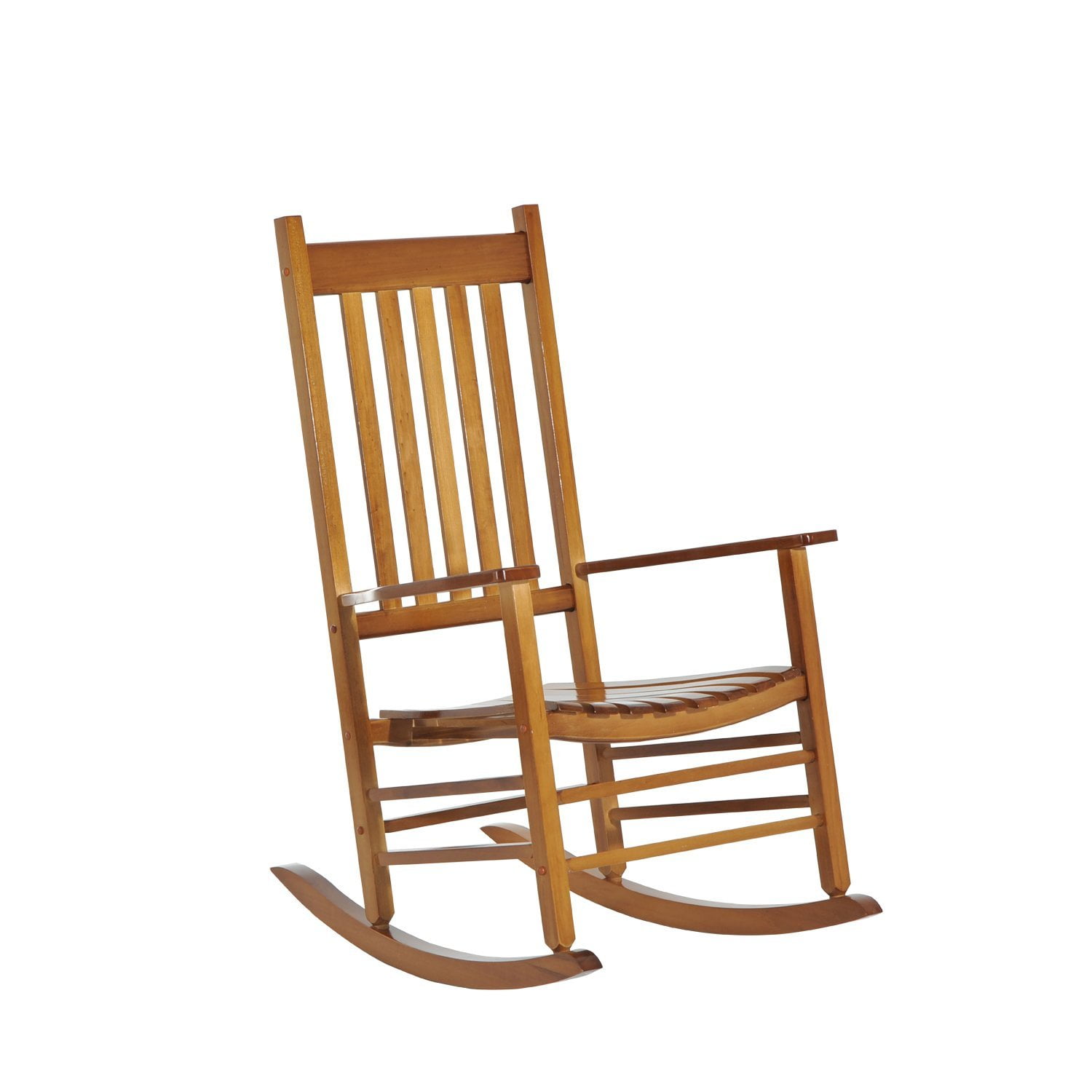 Outsunny Versatile Wooden Indoor \/ Outdoor High Back Slat Rocking
Chair - Natural Wood - Walmart