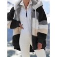 thumbnail image 1 of Abrigo holgado con capucha y bolsillo con cremallera para mujer, cálido, de felpa, estilo europeo y americano, otoño e invierno, 2023, 1 of 4