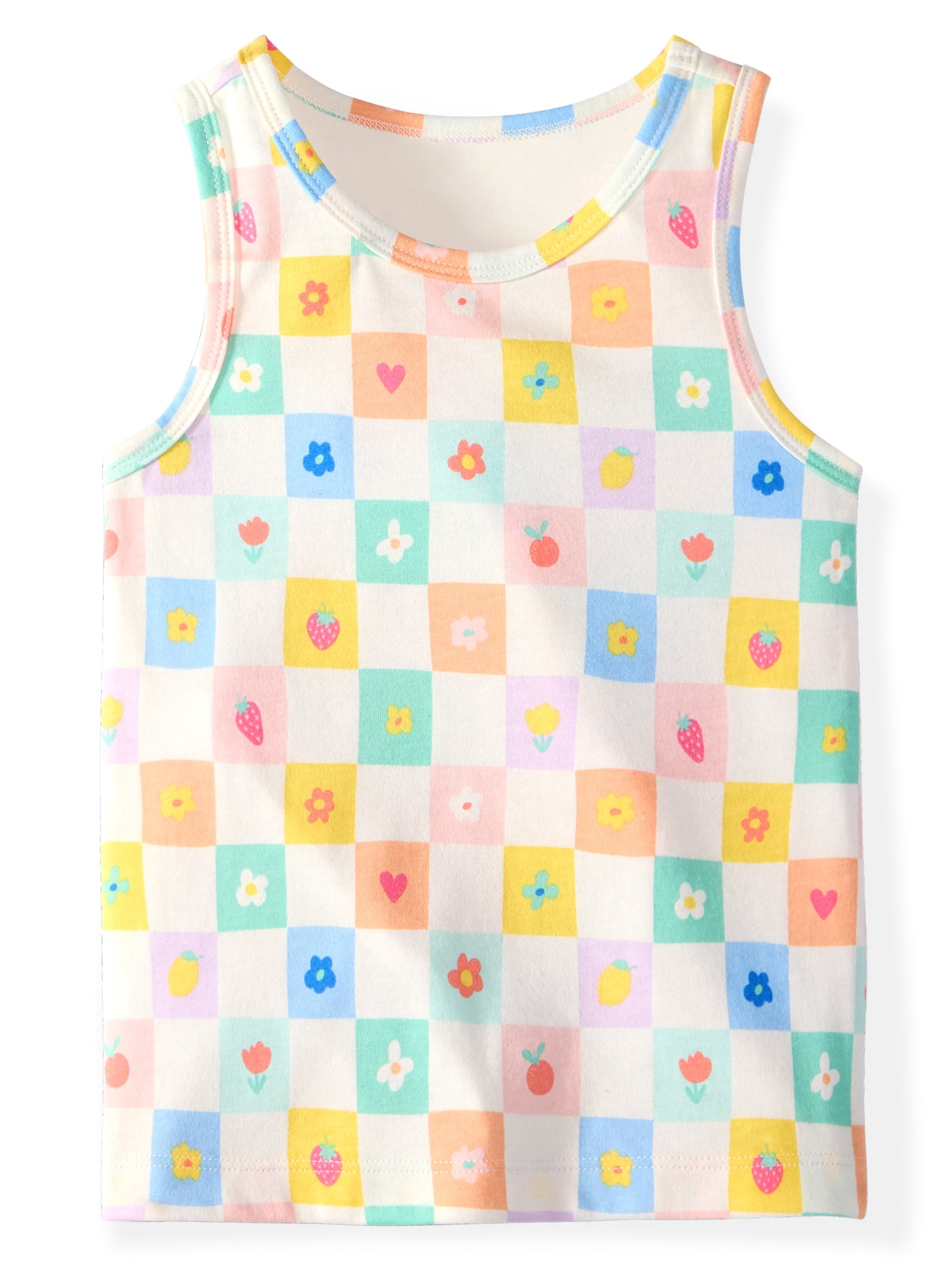 Garanimals Newborn, Baby & Toddler Girl Cotton Graphic Tank Tops, 4‑Pack, Sizes 0-6T