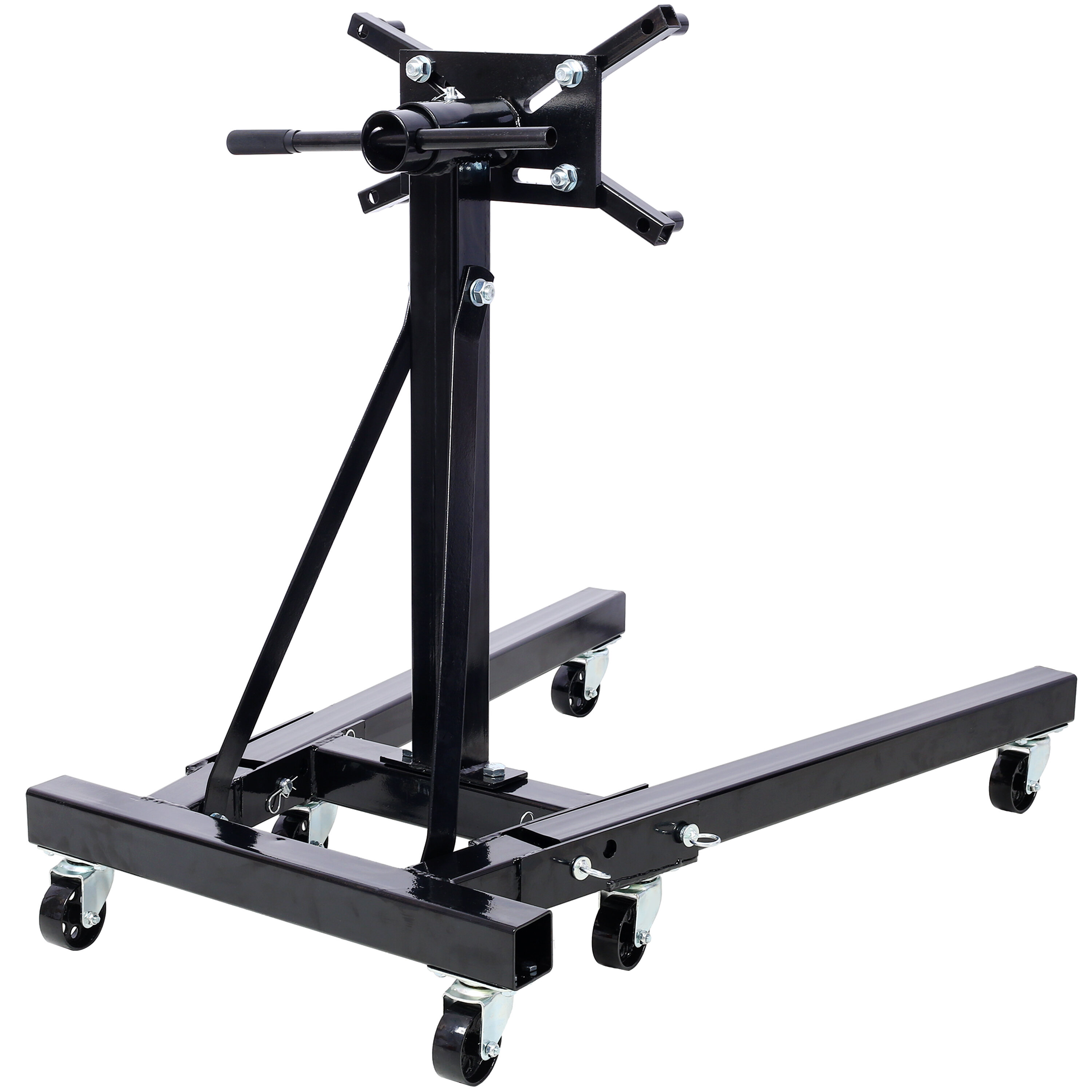 Floor Jack, Folding Engine Stand 2000 LBS Capacity Motor Hoist 360 Degree Adjustable Mounting Head Dolly Mover Auto Repair Rebuild Jack,black, Black Car Jack,Steel Scissor Jack